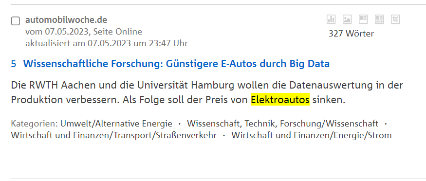 Artikel-Darstellung mit Textanfang