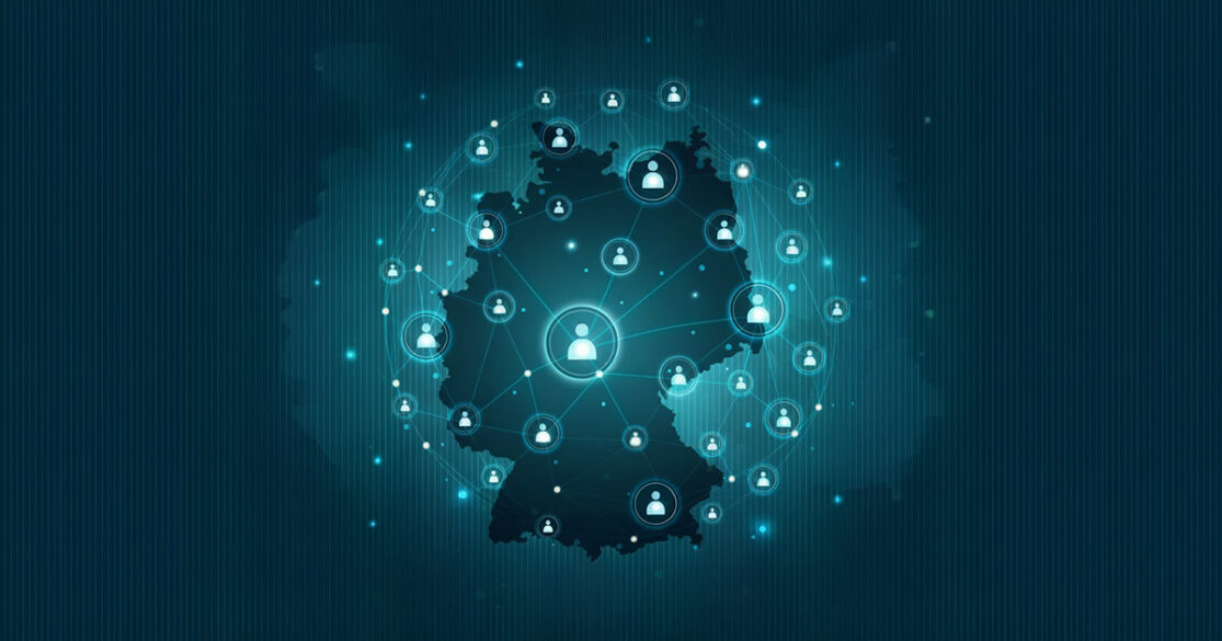 Netzwerk aus Verbänden und Deutschlandkarte