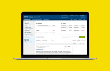 Budgetplanung im PMG-Portal mit gelbem Hintergrund