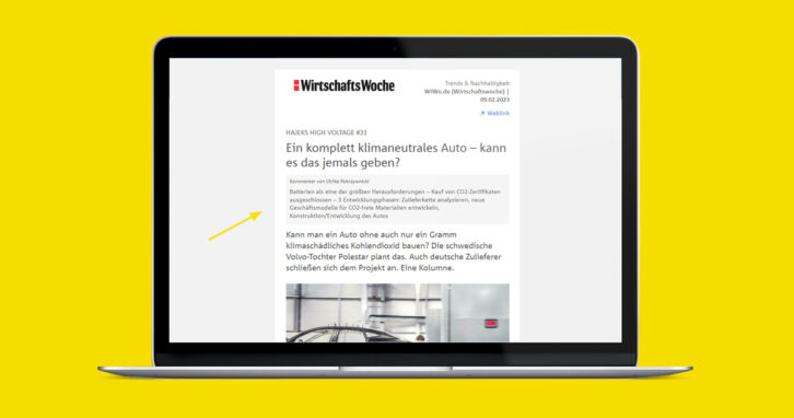 Zeitungsartikel zu E-Mobilität mit Kommentar