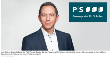 Ingo Kästner, Geschäftsführer der PMG Presse-Monitor, die das Presseportal für Schulen anbietet, begrüßt den Rahmenvertrag, der Lehrkräften in Deutschland die Nutzung des neuen Portals ermöglicht.