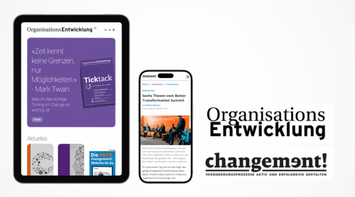 Logos von OrganisationsEntwicklung“ und „changement!