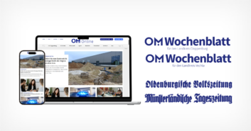 Die Logos der Oldenburgischen Volkszeitung, der Münsterländischen Volkszeitung und der OM-Wochenblätter Vechta und Cloppenburg