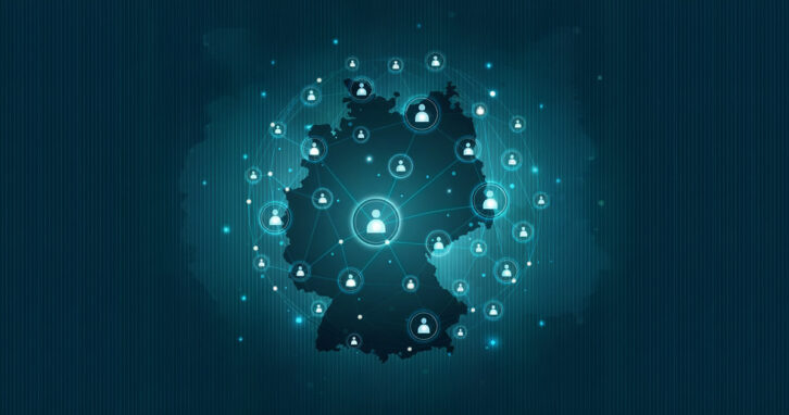 Netzwerk aus Verbänden und Deutschlandkarte