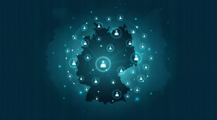 Netzwerk aus Verbänden und Deutschlandkarte