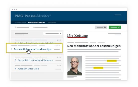 Pressespiegel im Browser bearbeiten